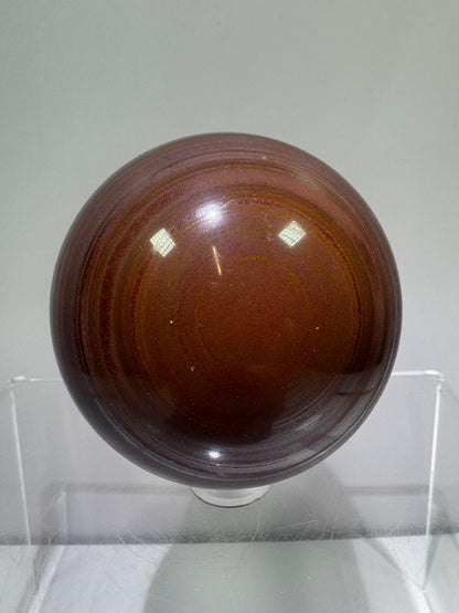 Tiger Iron Crystal Sphere. 61mm. Rare High Quality Display Sphere With Amazing Flash. Very Unique Dark Colors