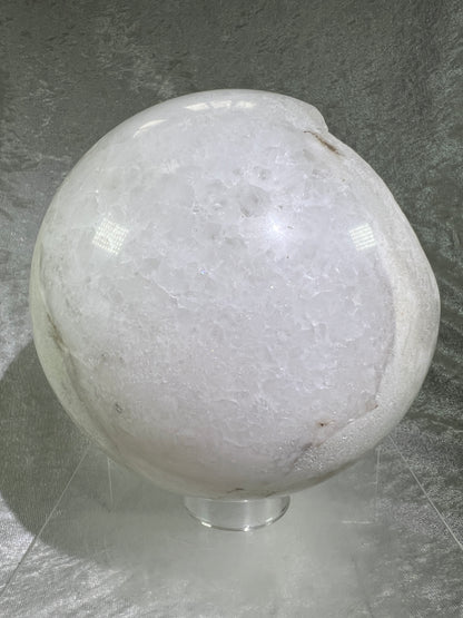 Aragonite And Quartz Druzy Sphere. 142mm, 6.2 lbs. Massive Rare Display Sphere.