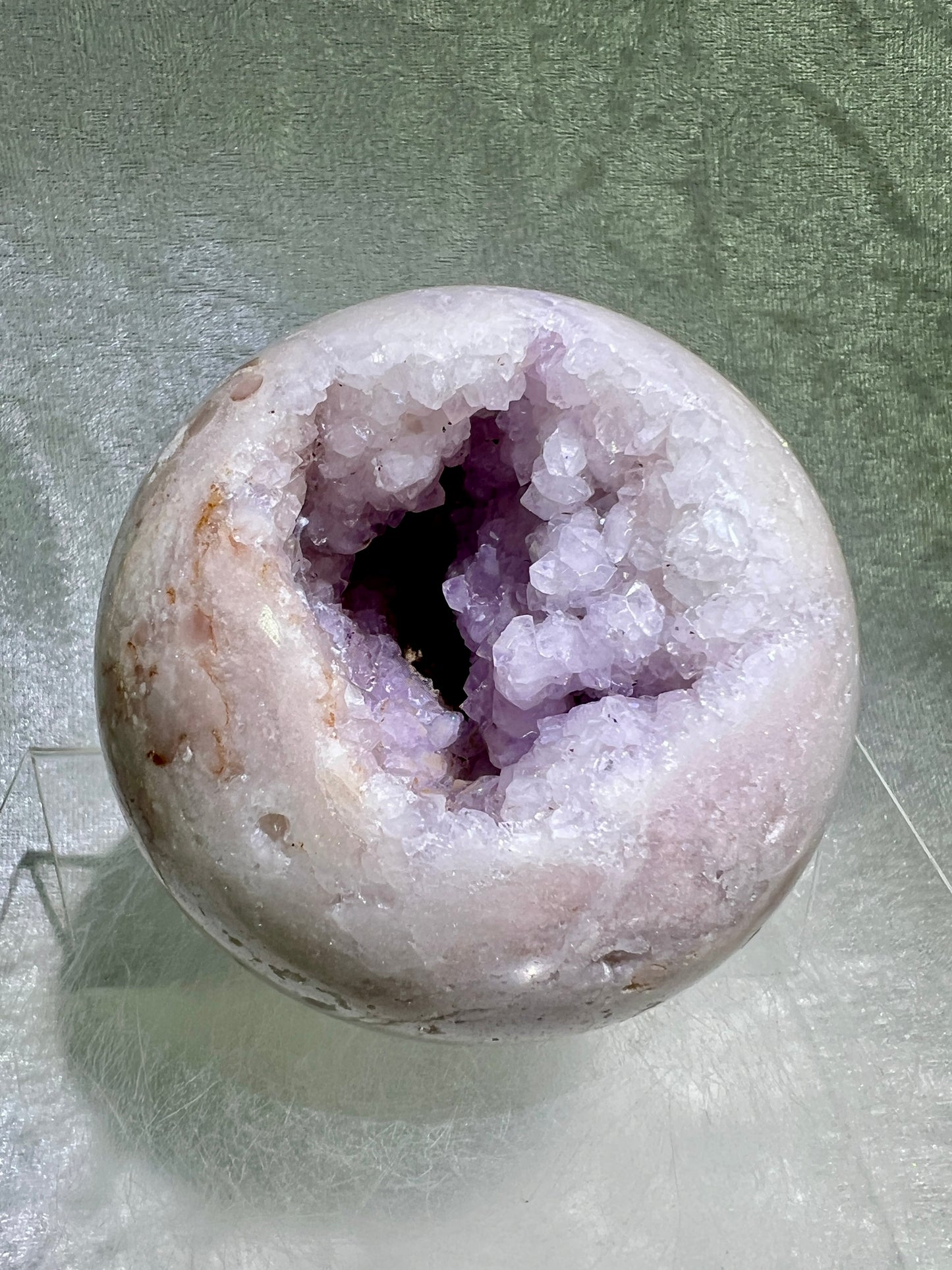 Flower Agate Sphere. 85mm. Gorgeous Purple Flower Druzy. Beautiful Combination Of Flower Agate And Amethyst. Amazing Display Sphere.