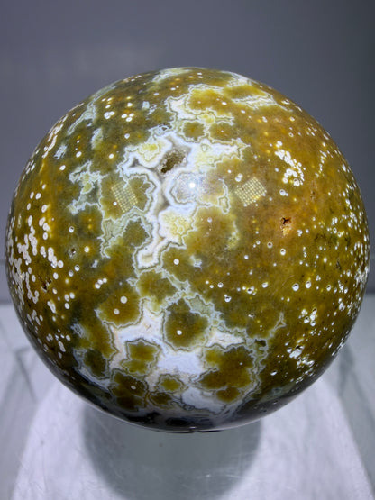 Ocean Jasper Sphere. 52mm. Beautiful Sugar Druzy Sphere. High Quality Amazing Display Crystal