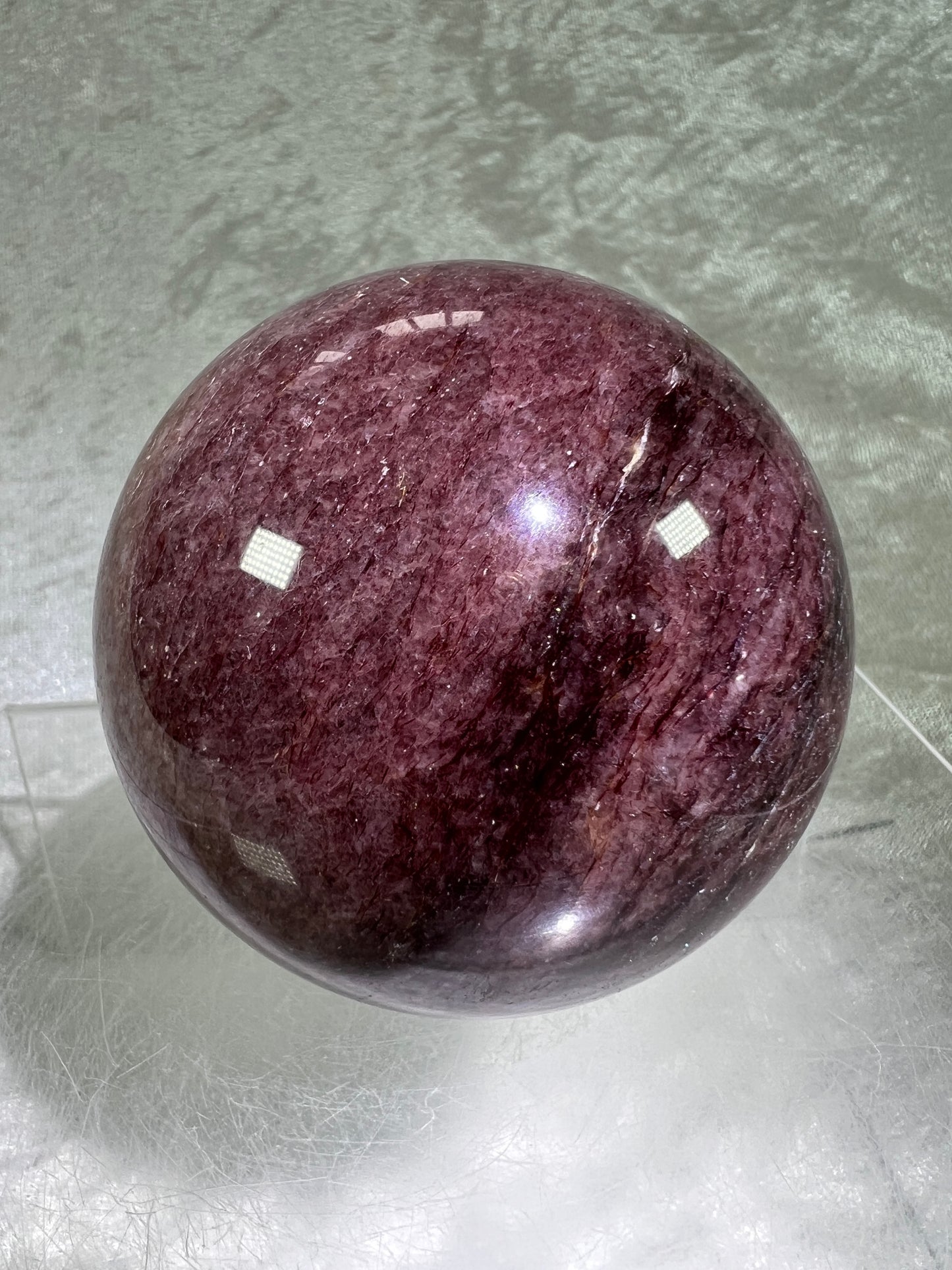 Strawberry Quartz Sphere. 71mm. High Quality Rare Quartz From Brazil. Gorgeous Mica Flash.
