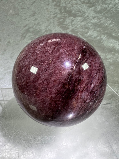Strawberry Quartz Sphere. 71mm. High Quality Rare Quartz From Brazil. Gorgeous Mica Flash.