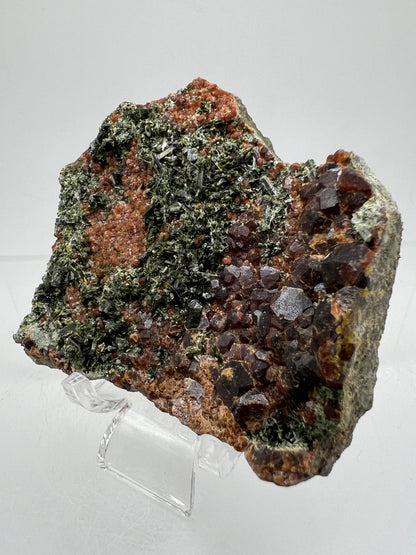 Epidote And Spessartite Garnet Specimen. Gorgeous Colors With Amazing Crystals.