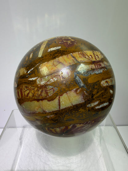 Nguni Jasper And Tiger Iron Sphere. 85mm. Stunning Combination Of Minerals From South Africa