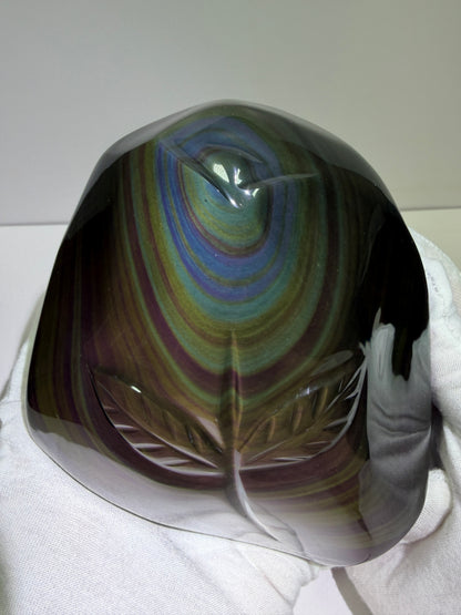 Rainbow Obsidian Freeform. High Quality Carved Flower. Gorgeous One Of A Kind Display Crystal