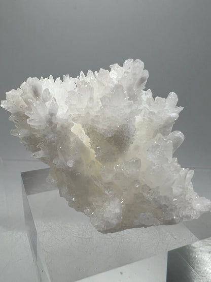 White Aragonite Crystal Specimen. Amazing Cave Calcite From Mexico.