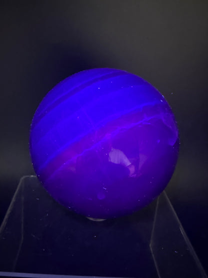 Purple Fluorite Sphere. 77mm. Deep Bright Purple Fluorite With Big Rainbows. Amazing Rare Color