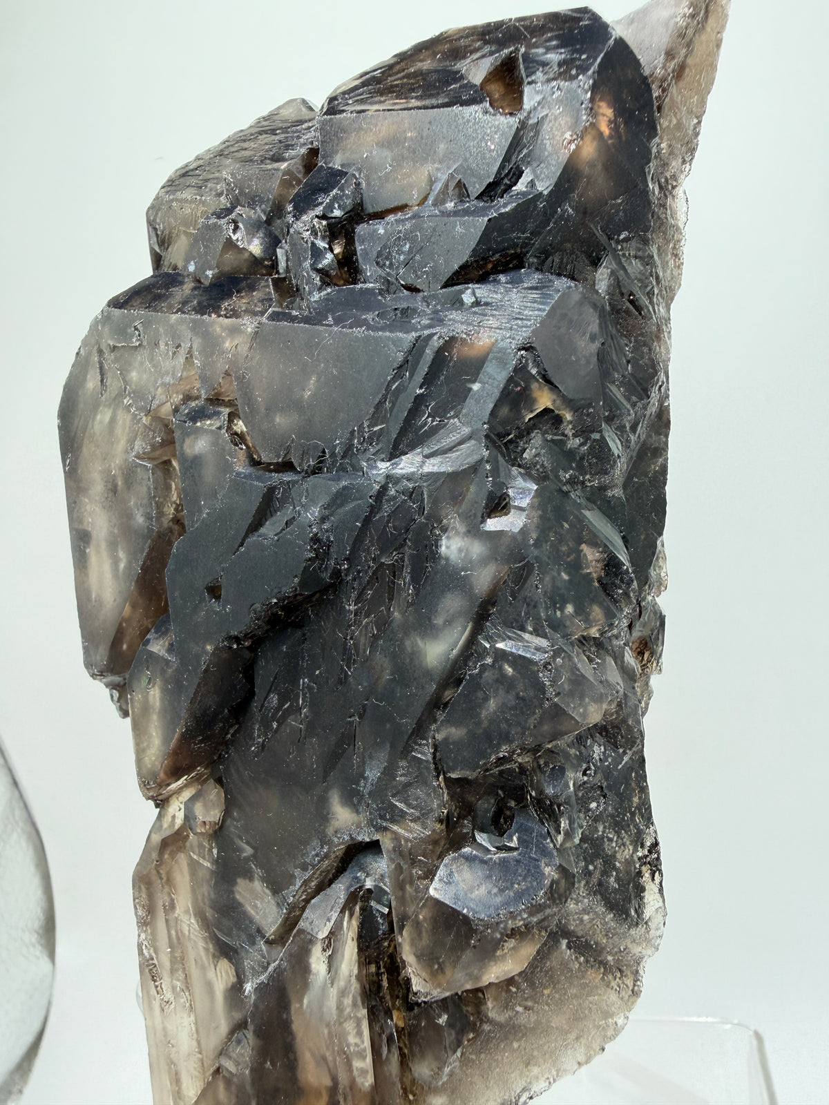 Elestial Quartz Specimen. High Quality Smoky Quartz Cluster. Amazing Colors, Excellent Windows, And Gorgeous Rainbows!