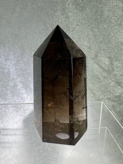 Smoky Quartz Tower. Dark Smoky With Nice Rainbows. High Quality Tower From Madagascar.