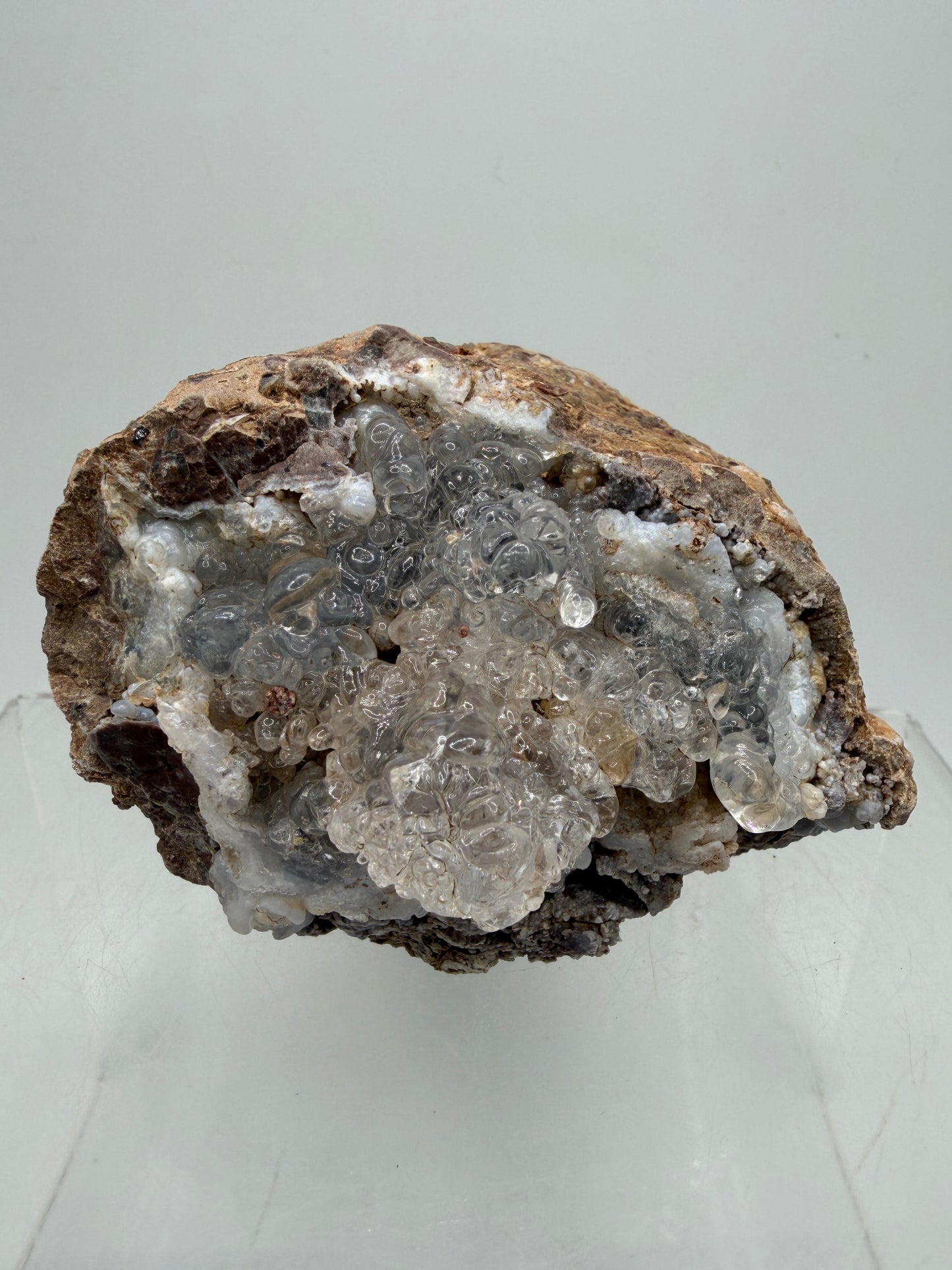 Hyalite Opal Geode. Amazing Rare Large Specimen From Mexico. Stunning Bright Green UV Reaction.