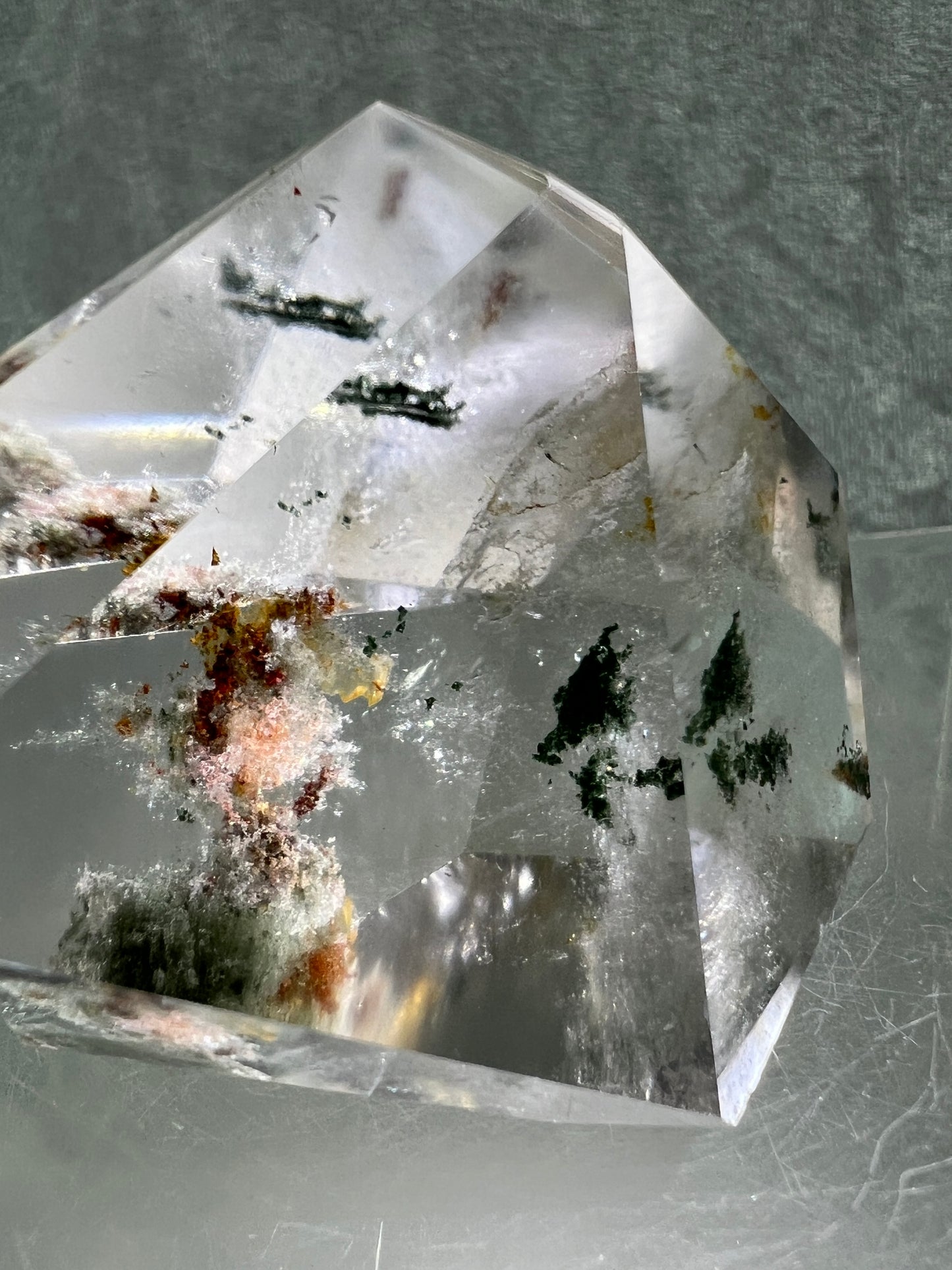 Garden Quartz Polished Freeform. High Quality Four Seasons Landscape Quartz. Gorgeous Pastel Colors. Amazing Polished Lodolite Freeform.