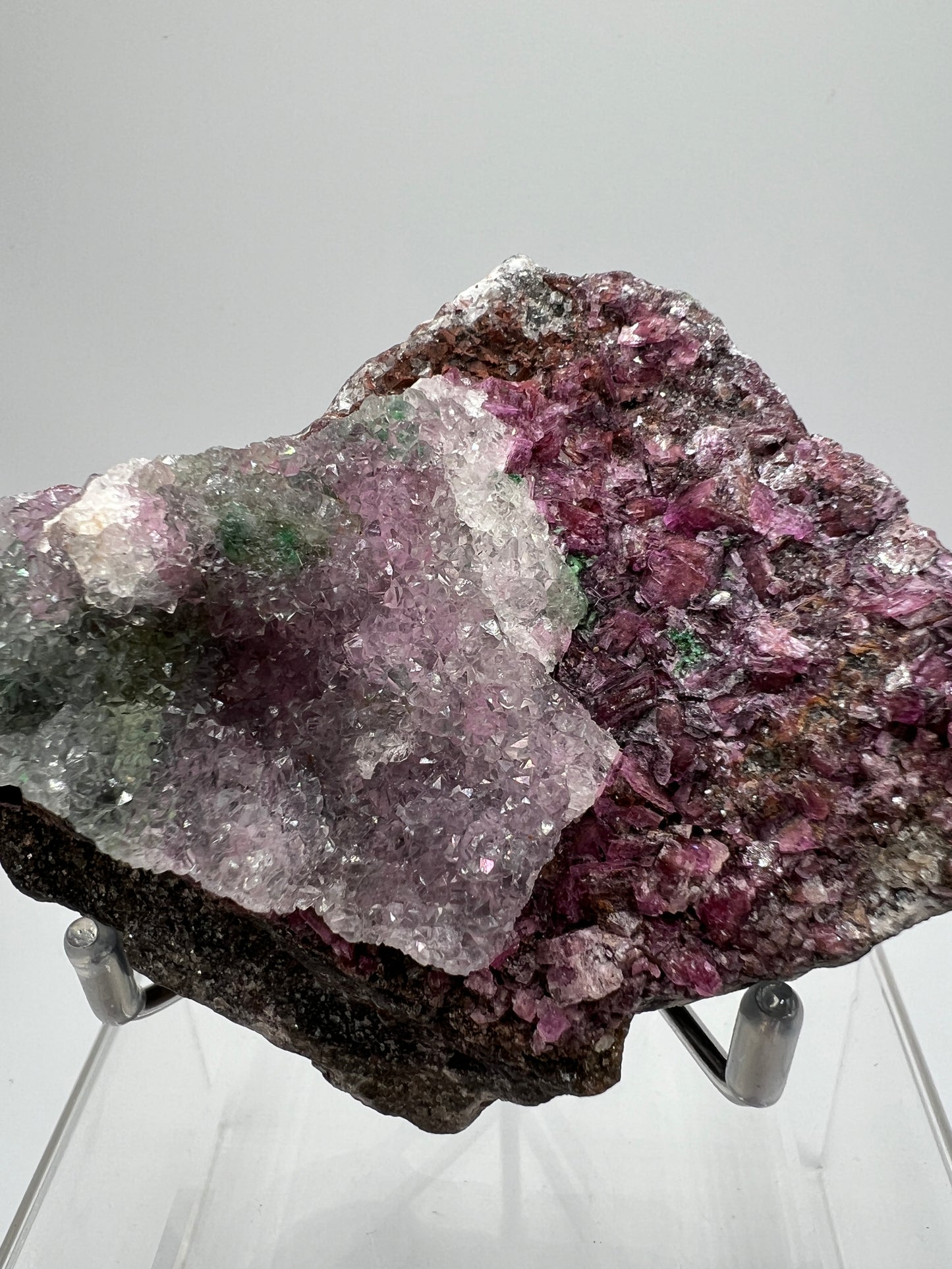 Salrose And Malachite Specimen. Stunning Rare Quartz Druzy. Beautiful Cobaltion Dolomite Specimen From The Congo.