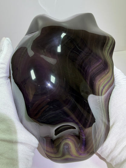 Rainbow Obsidian Freeform. Top Quality Extra Large Statement Piece. Gorgeous One Of A Kind Display Crystal.