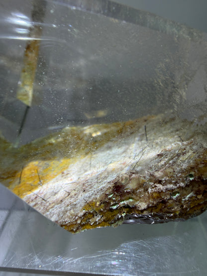 Garden Quartz Polished Freeform. Colorful Scenic Quartz With Tourmaline And Rutile From Brazil.
