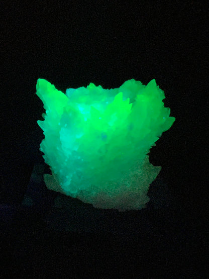 White Aragonite Crystal Specimen. Gorgeous UV Reactive Cave Calcite From Mexico.