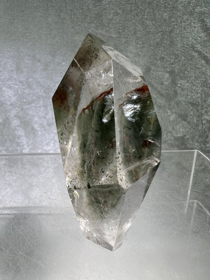 Garden Quartz Polished Freeform. Stunning Green And Orange Landscape Quartz. Incredible Standing Lodolite Freeform.