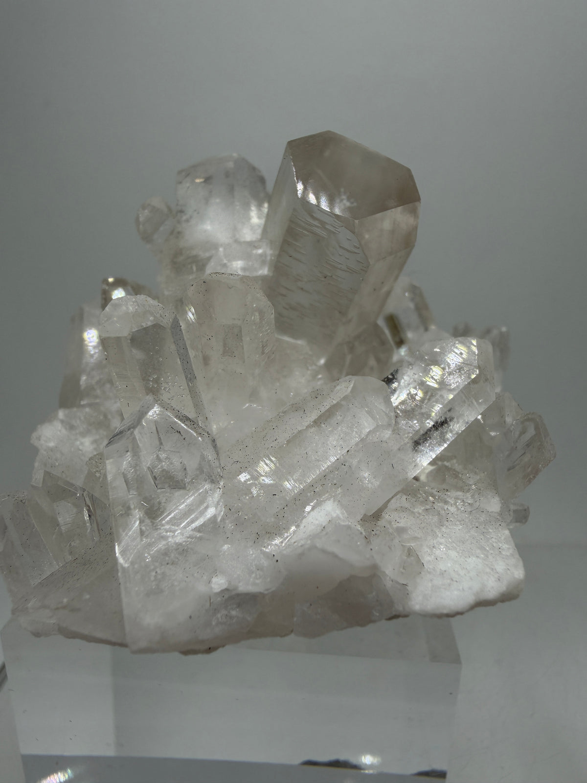 Clear Quartz And Beryl Cluster. Stunning Goshenite Specimen From Brazil. Rare High Quality Display Crystal
