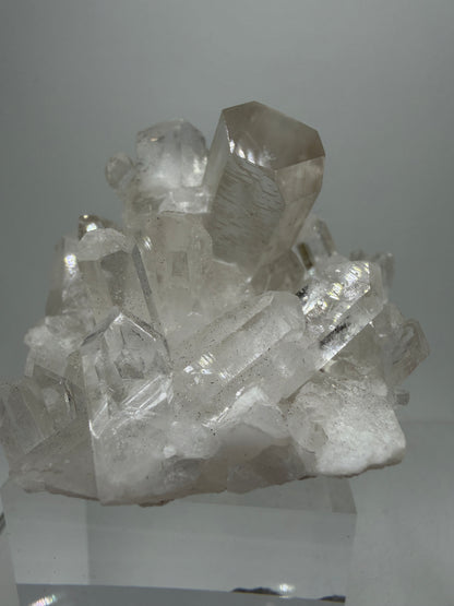 Clear Quartz And Beryl Cluster. Stunning Goshenite Specimen From Brazil. Rare High Quality Display Crystal