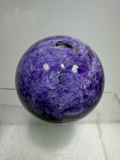 Charoite Crystal Sphere. 50mm. High Quality Beautiful Crystal. Amazing Patterns And Flash. Stunning Rare Crystal