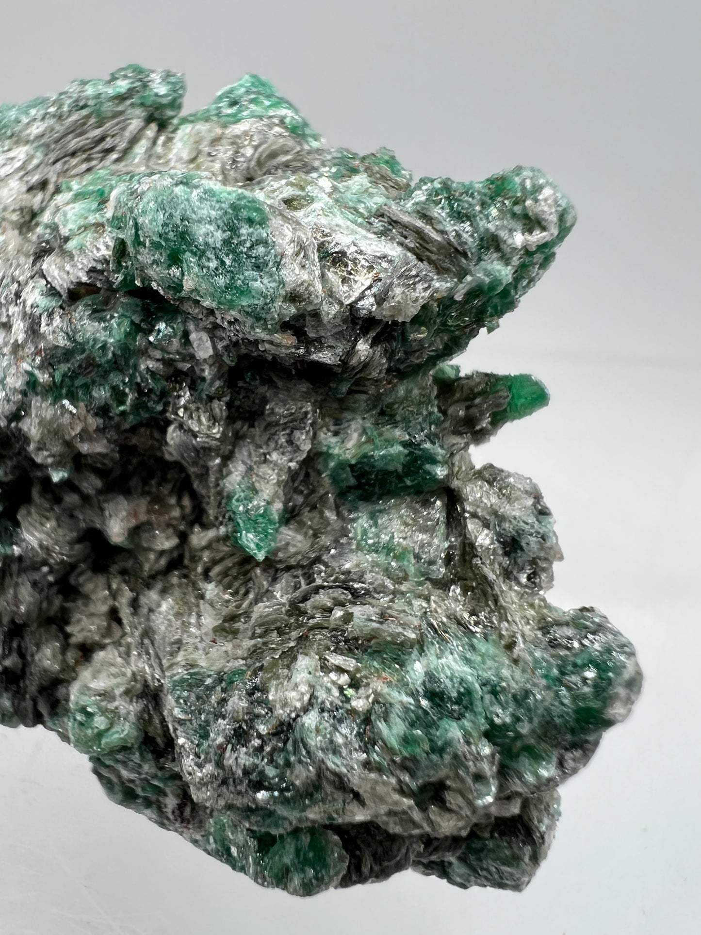 Emerald Mica In Matrix Specimen. Incredible Chrome Muscovite From Zimbabwe. Beautiful One Of A Kind Rare Crystal
