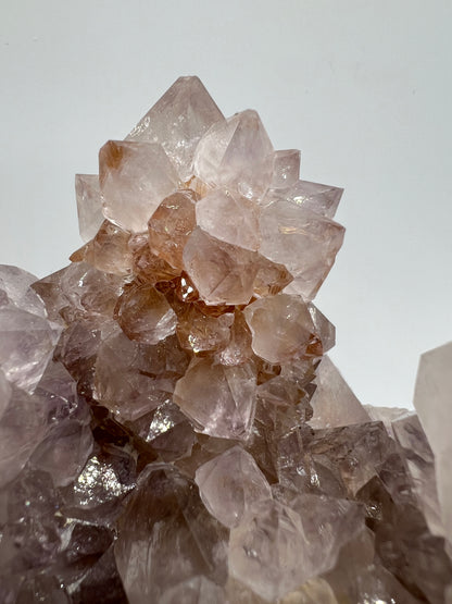 Spirit Quartz Cluster. Very High Quality Mineral Specimen. Amazing Points With Hematite Inclusions. Beautiful Cactus Quartz, Fairy Quartz From South Africa.