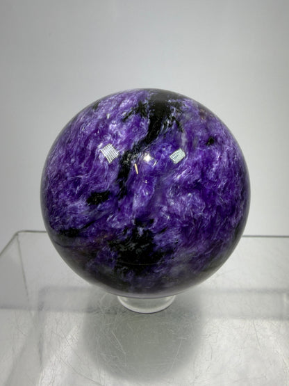 Charoite Crystal Sphere. 50mm. High Quality Beautiful Crystal. Amazing Patterns And Flash. Stunning Rare Crystal