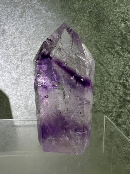Phantom Amethyst Tower. Rare Amethyst With Amazing Rainbows. High Quality Beautiful Crystal.