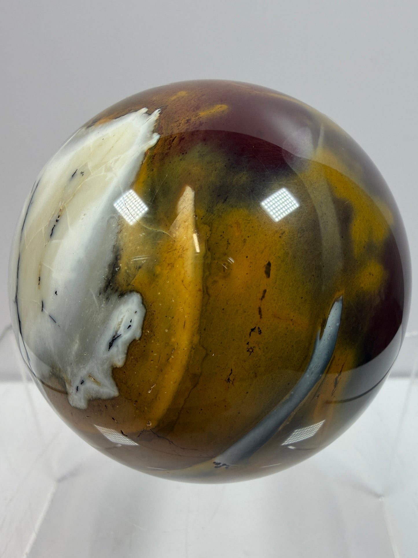 Mookaite Crystal Sphere. 64mm. Gorgeous Rare Colors And Patterns. High Quality Collectors Sphere.