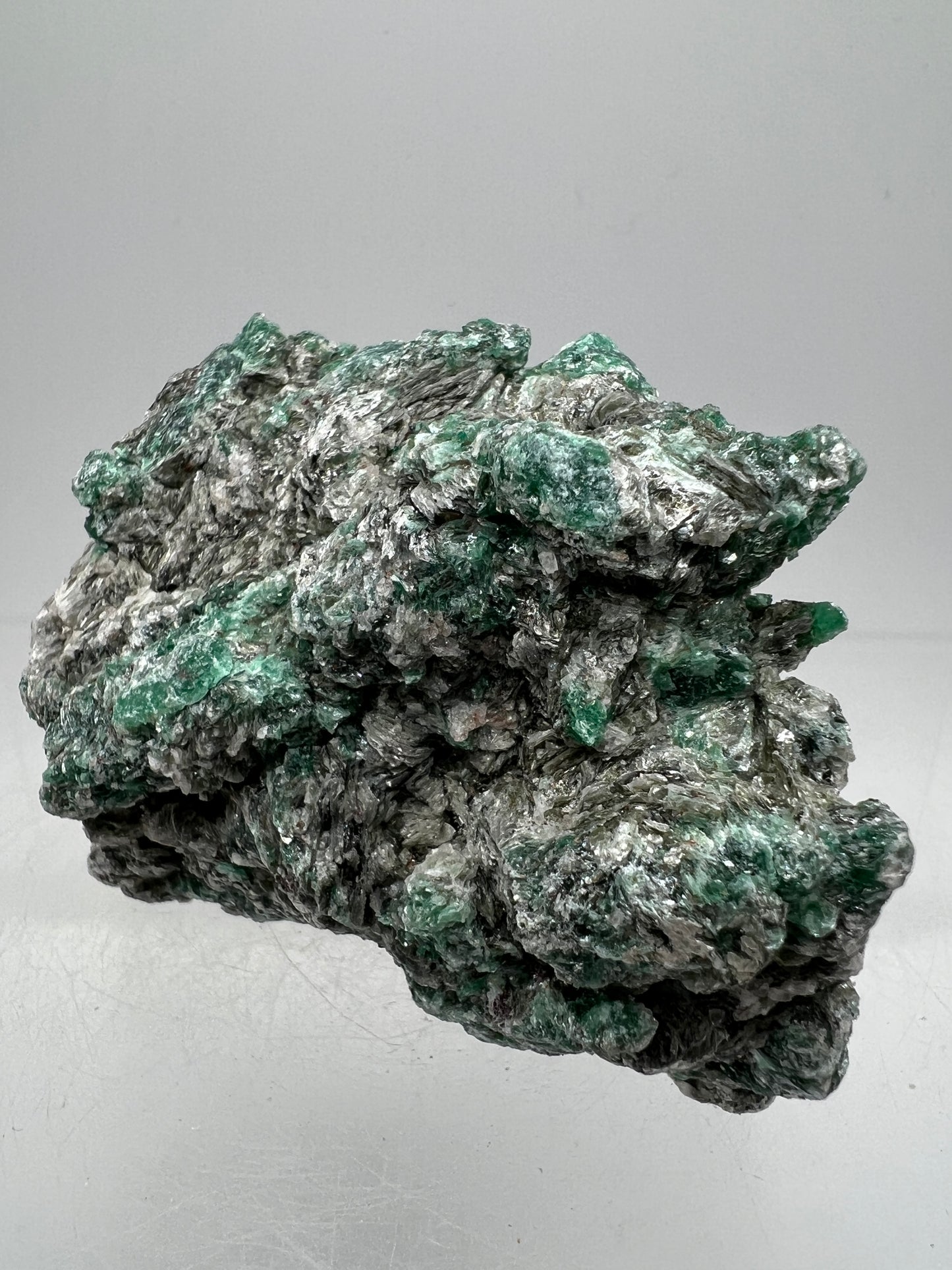 Emerald Mica In Matrix Specimen. Incredible Chrome Muscovite From Zimbabwe. Beautiful One Of A Kind Rare Crystal