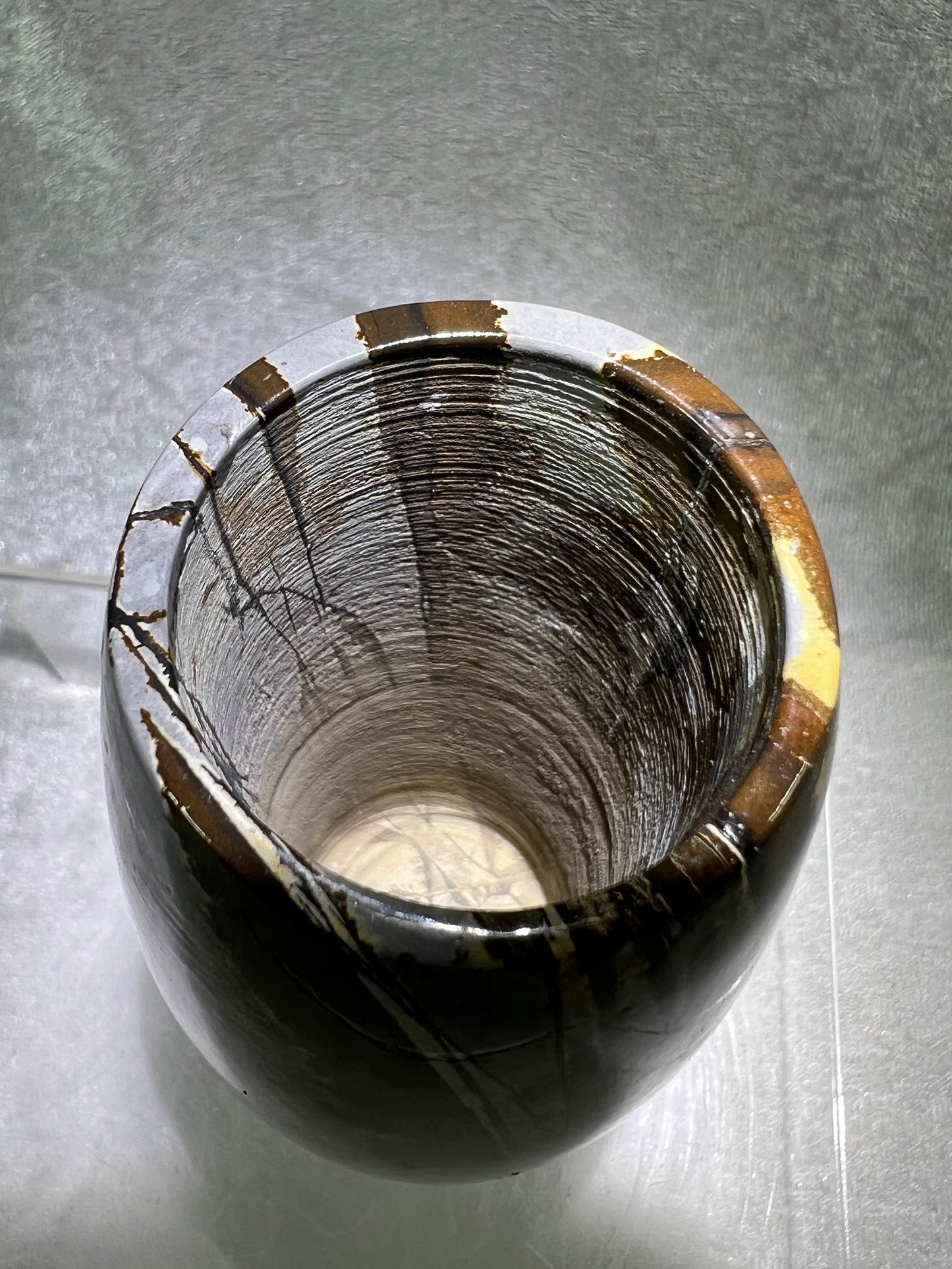 Picture Jasper Flower Vase. Gorgeous All Natural Scenic Jasper. Incredible Piece Of Art.