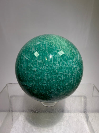 Amazonite Crystal Sphere. 60mm. Amazing Colors And Patterns. Gorgeous Flashy Display Sphere.