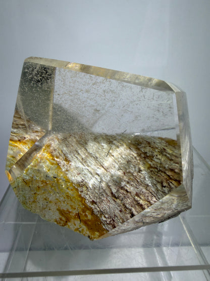 Garden Quartz Polished Freeform. Colorful Scenic Quartz With Tourmaline And Rutile From Brazil.