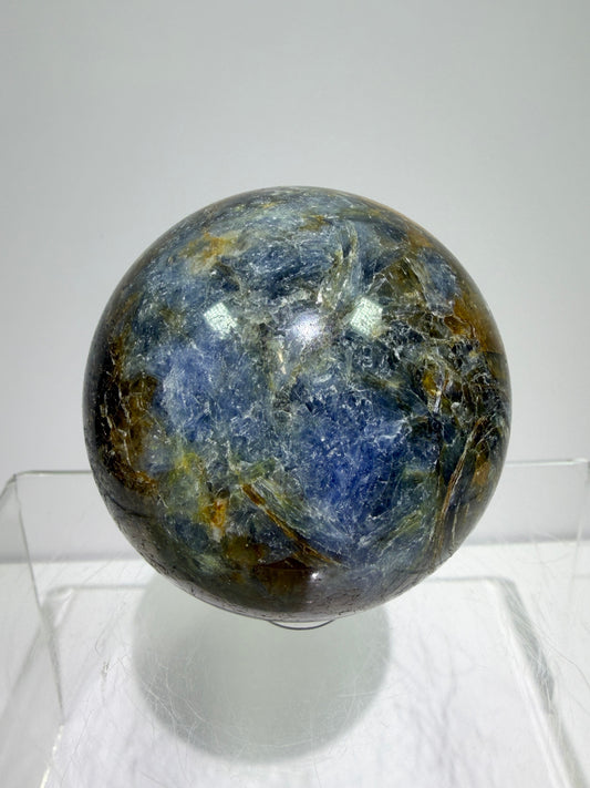Kyanite Crystal Sphere. 58mm. Amazing Blue Kyanite Display Sphere. Rare Crystal With Stunning Flash