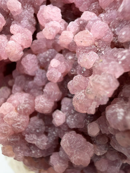 Pink Botryoidal Lepidolite And Tourmaline On A Citrine Matrix. Very Rare High Quality Specimen From Brazil. Gorgeous Large Pink Grape Agate