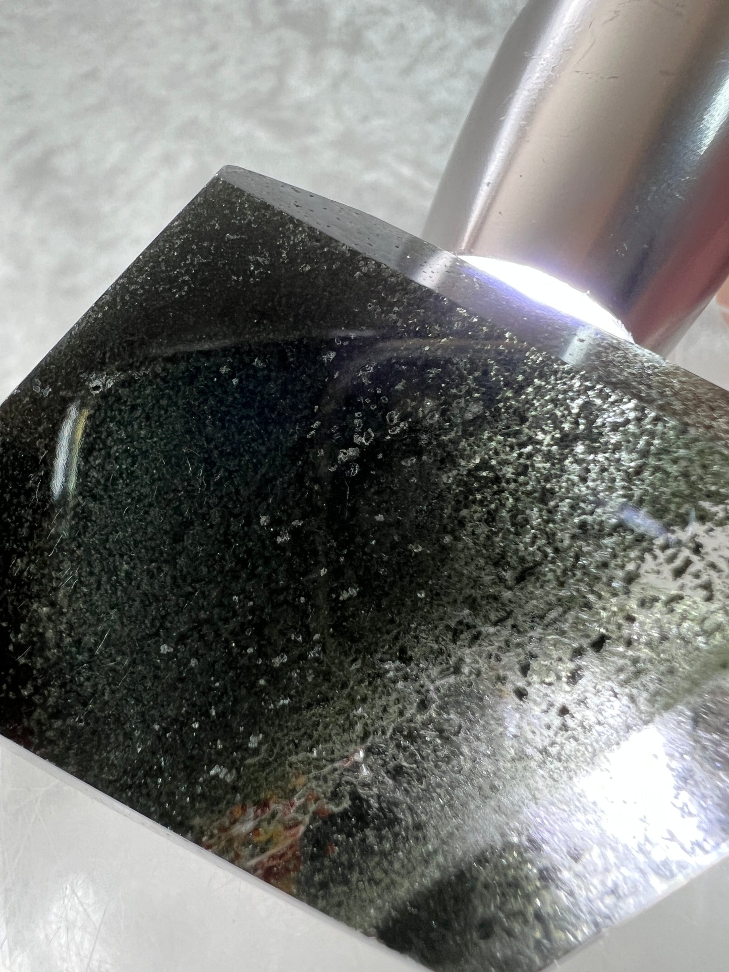 Garden Quartz Polished Freeform. Beautiful Green Landscape Quartz. Amazing Polished Lodolite Freeform.