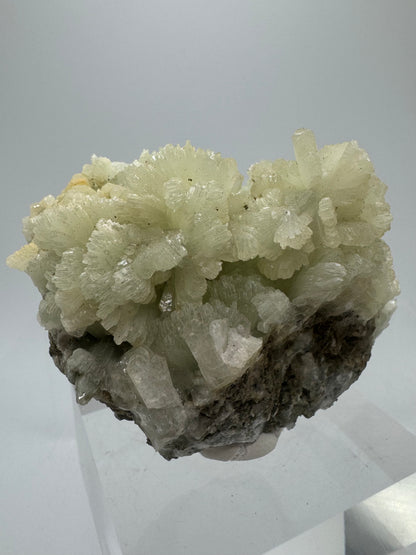 Prehnite Specimen From Morocco. Stunning Light Green Crystal Clusters. Gorgeous Mineral Display