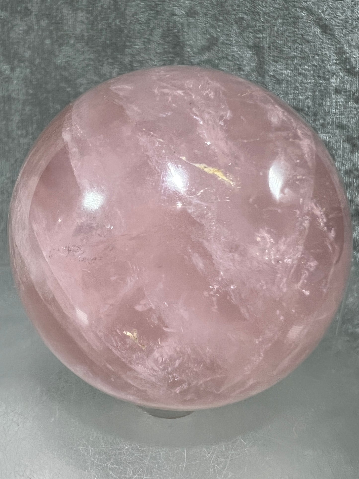Rose Quartz Sphere. Rare Star Rose Quartz With Rainbows And Asterisms. High Quality Display Sphere.