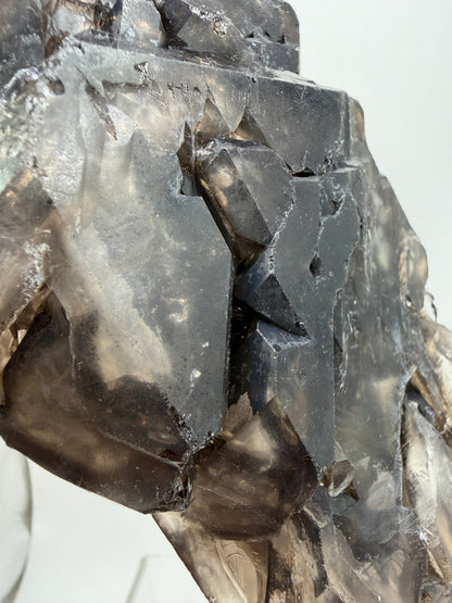 Elestial Quartz Specimen. High Quality Smoky Quartz Cluster. Amazing Colors, Excellent Windows, And Gorgeous Rainbows!