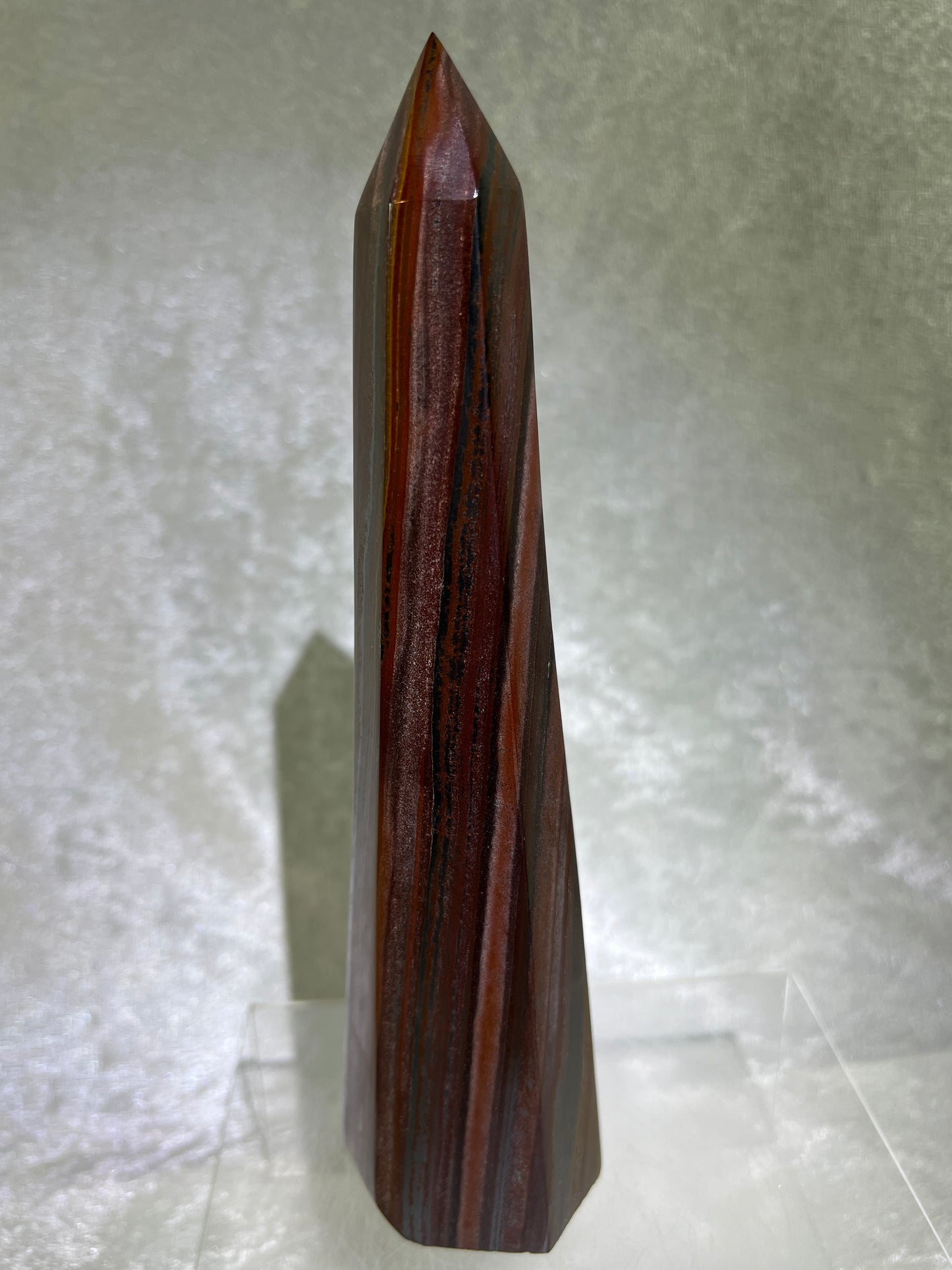 Tiger Iron Crystal Tower. 8.6 Inches. Gorgeous High Quality Tower With Stunning Patterns And Amazing Flash.