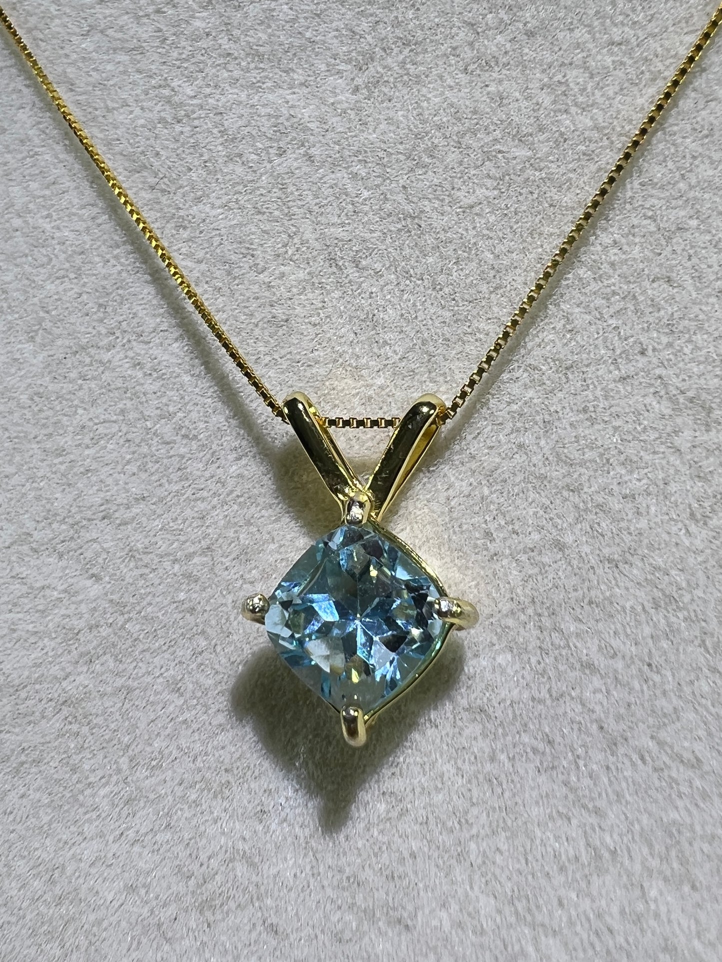 Sky Blue Topaz Crystal Pendant. Gorgeous Topaz Gemstone Necklace. S925 Setting And Necklace.