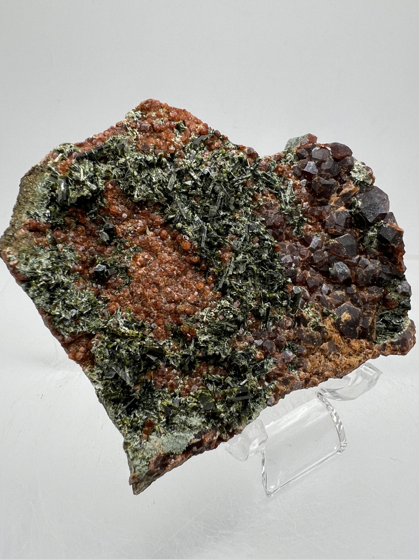 Epidote And Spessartite Garnet Specimen. Gorgeous Colors With Amazing Crystals.