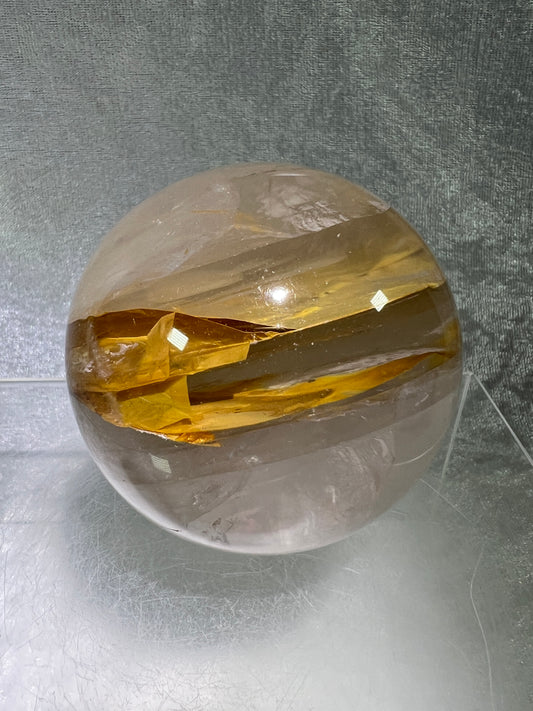 Golden Healer Sphere. 68mm. Incredible Rare Asterisms. High Quality Star Quartz Sphere From Madagascar.