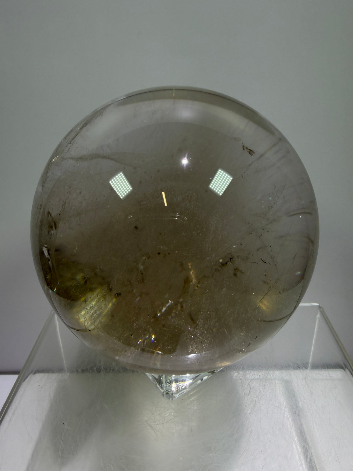 Rutile Quartz Sphere. 82mm. Stunning Large Display Sphere. Gorgeous Light Smoky Rutile Quartz