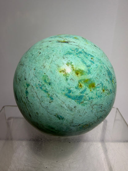 Chrysocolla Turquoise Sphere. 68mm. Beautiful Peruvian Turquoise. Amazing Display Sphere