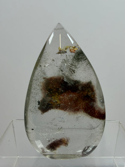 Garden Quartz Crystal Flame. Gorgeous Orange And Green Landscape. Rare Lodolite Quartz Flame