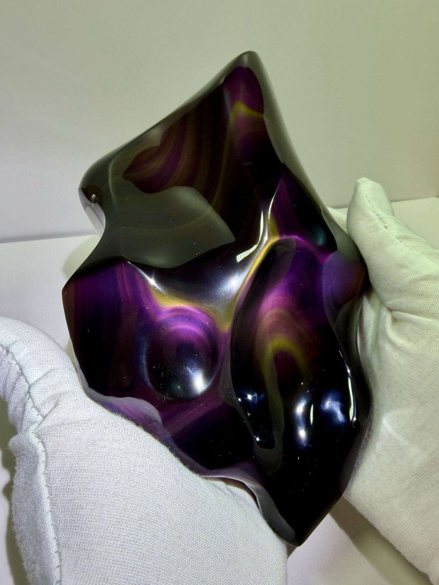 Rainbow Obsidian Freeform. Top Quality Large Statement Piece. Gorgeous One Of A Kind Display Crystal.