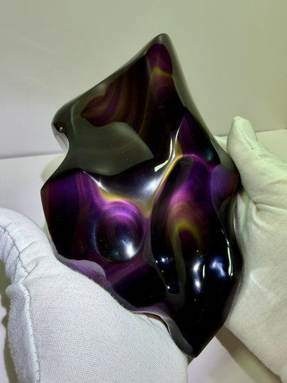 Rainbow Obsidian Freeform. Top Quality Large Statement Piece. Gorgeous One Of A Kind Display Crystal.