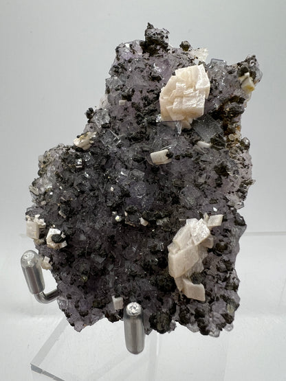 Fluorite And Calcite Specimen. World Famous Yaogangxian Fluorite Cubes. High Quality Mixed Mineral Display Specimen.