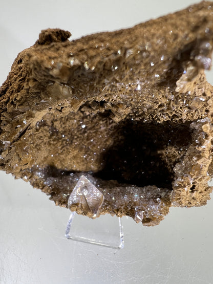 Brown Diamond Calcite Specimen. Stunning Druzy Flash! Incredible Cave Formation. Very Unique Crystal Display Piece.