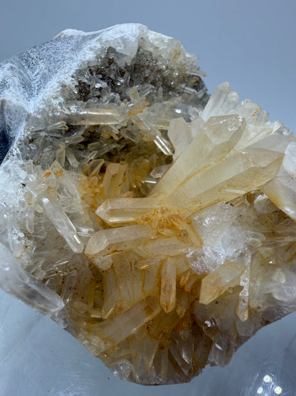 Quartz Cluster Skull Carving. Very Unique And Interesting Display Crystal